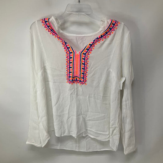 Top Long Sleeve By Lilly Pulitzer In White, Size: S