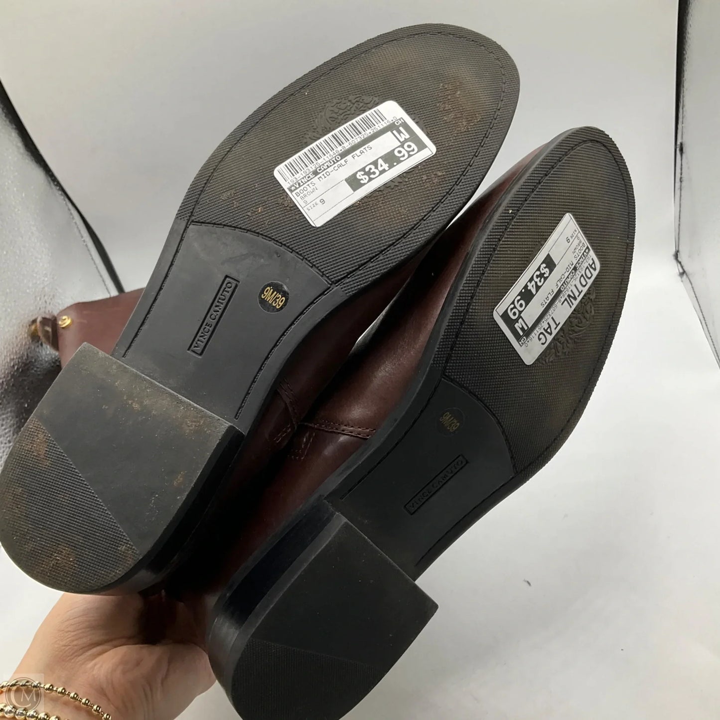 Boots Mid-calf Flats By Vince Camuto In Brown, Size: 9