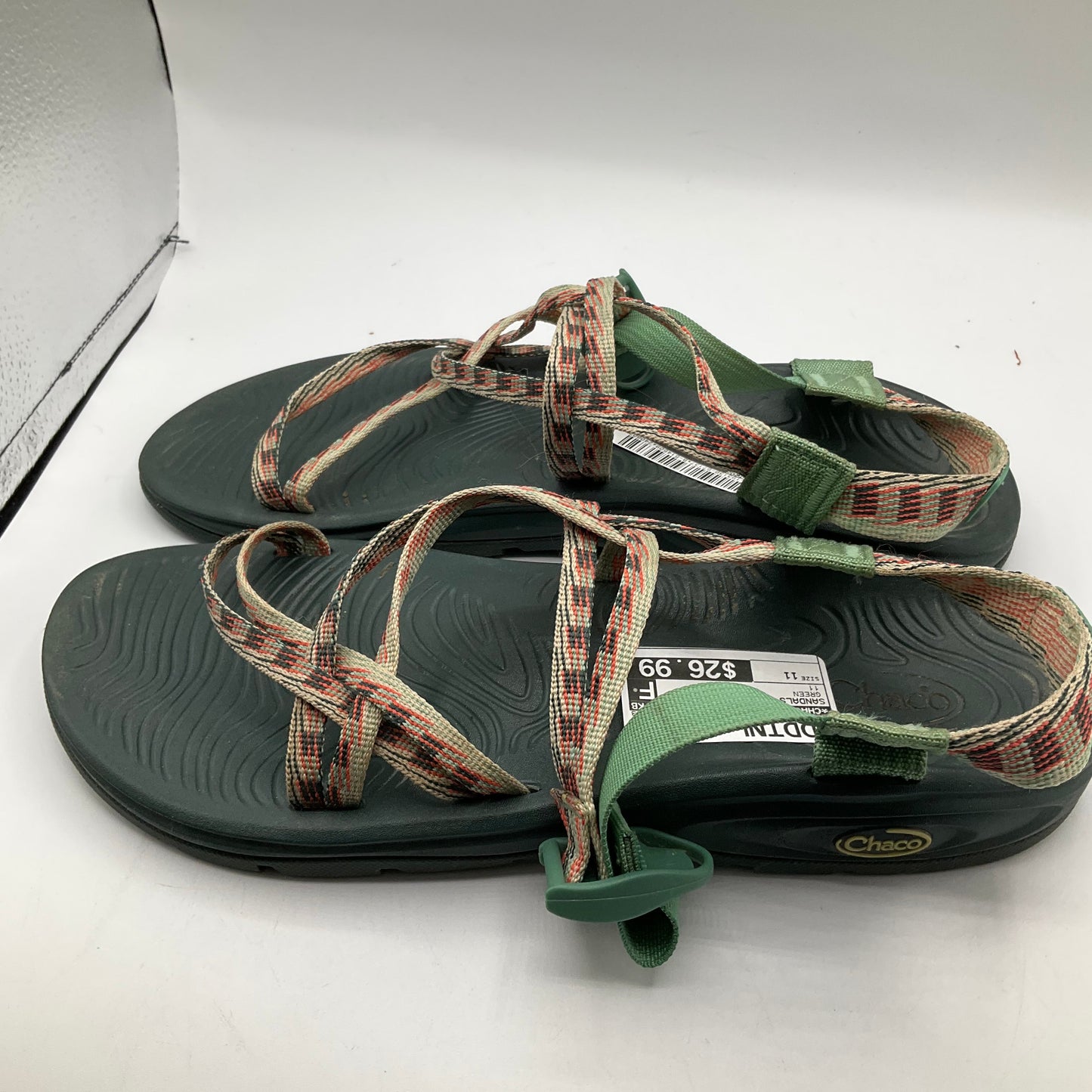 Green Sandals Flats Chacos, Size 11