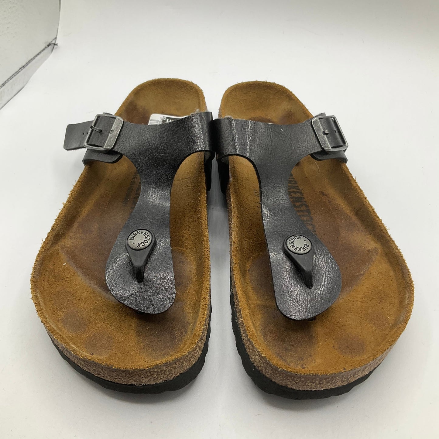 Black Sandals Flats Birkenstock, Size 6