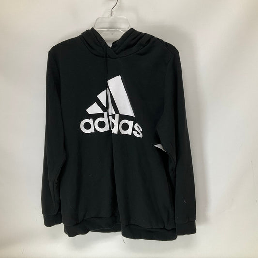 Black Athletic Sweatshirt Hoodie Adidas, Size 2x