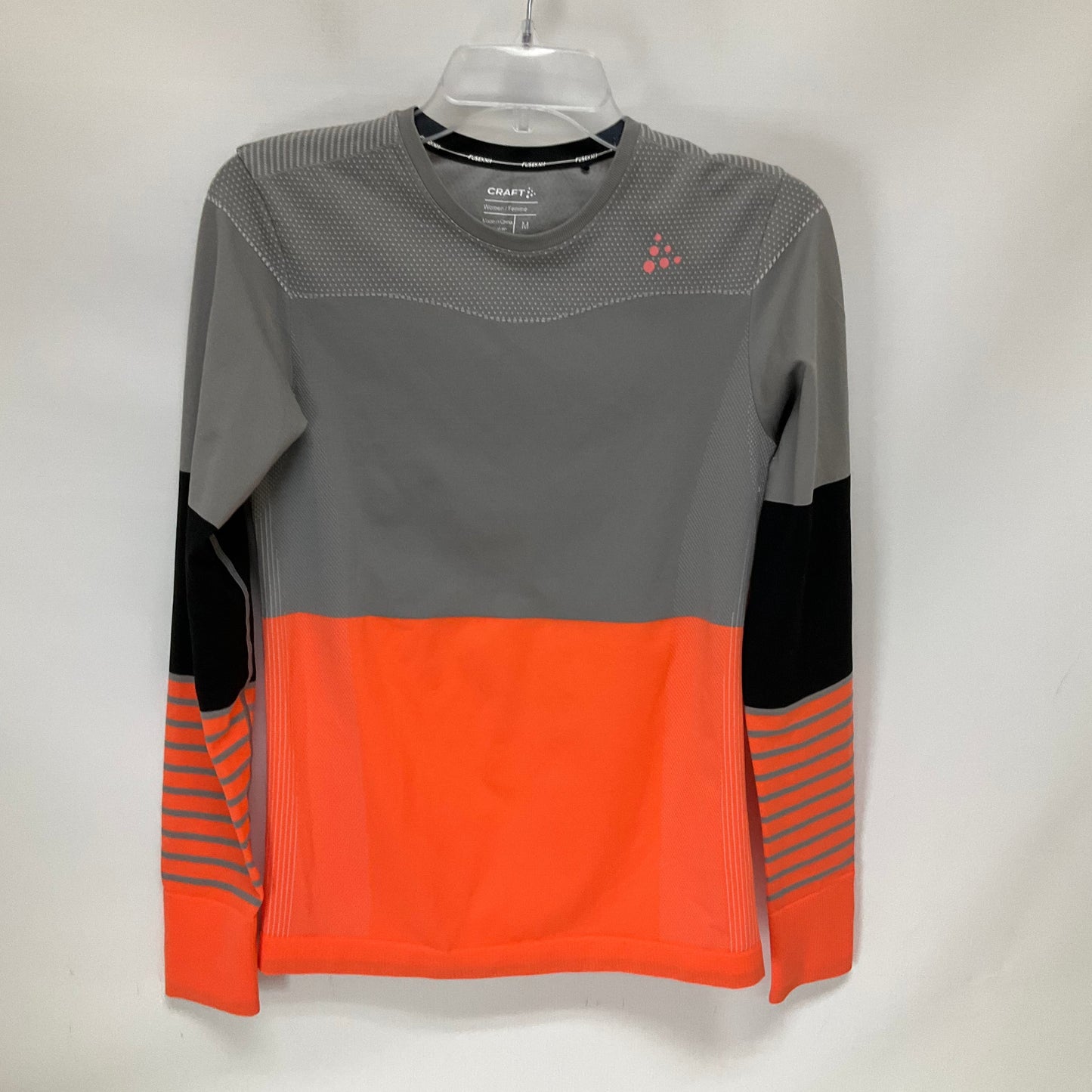 Grey Athletic Top Long Sleeve Crewneck Cmb, Size M