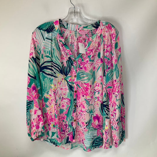 Top Long Sleeve By Lilly Pulitzer In Floral Print, Size: S