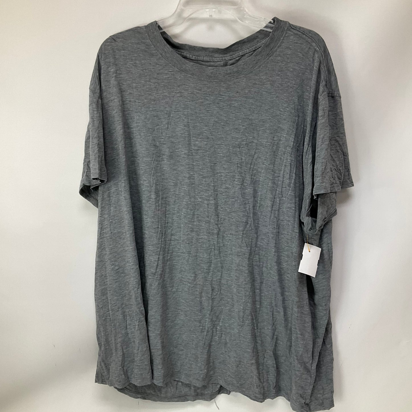 Athletic Top Short Sleeve By Lululemon In Grey, Size: 20