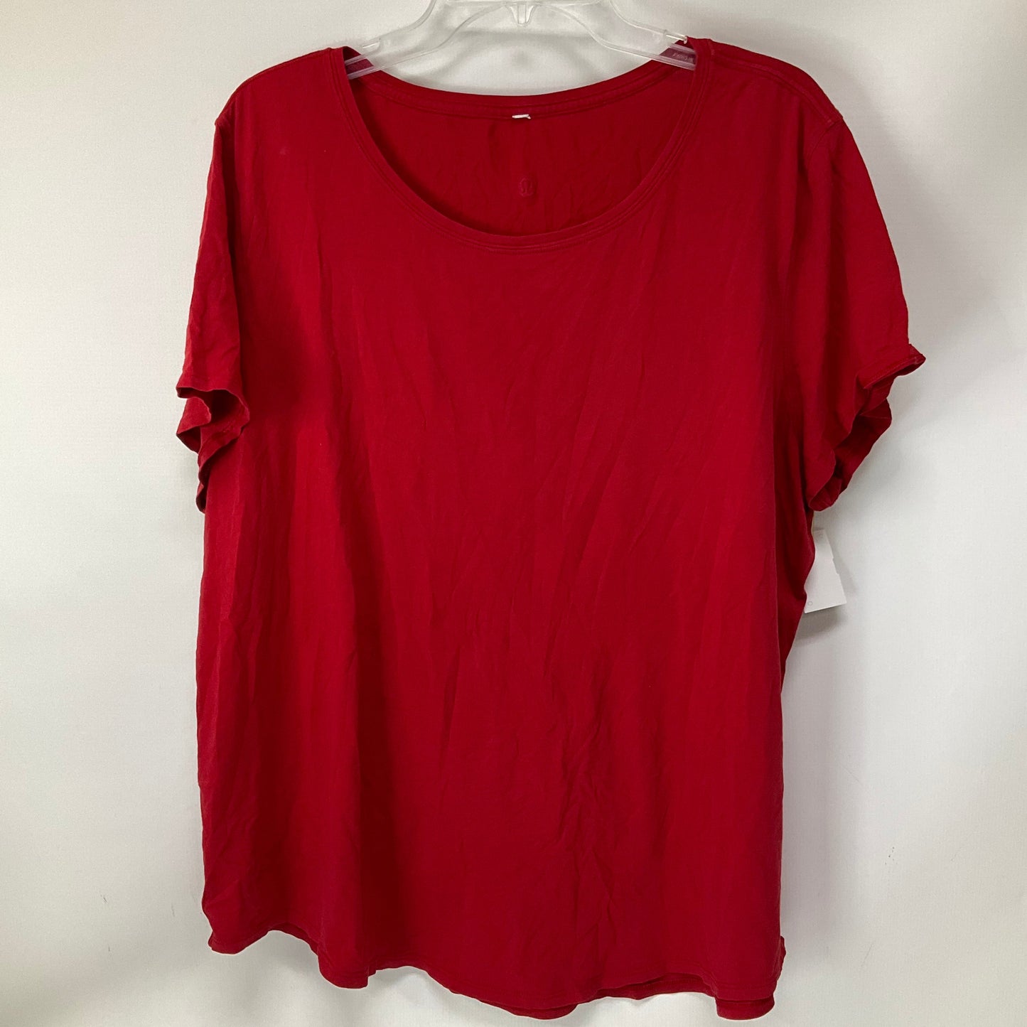 Athletic Top Short Sleeve By Lululemon In Red, Size: 20