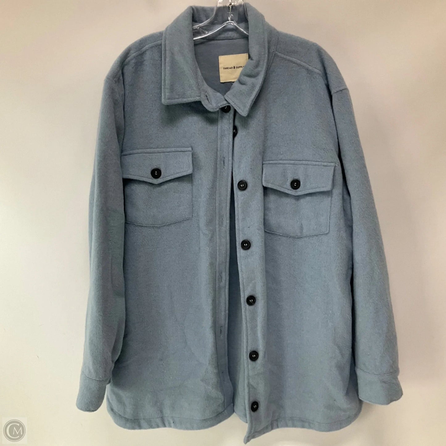 Jacket Shirt By Thread And Supply In Blue, Size: L