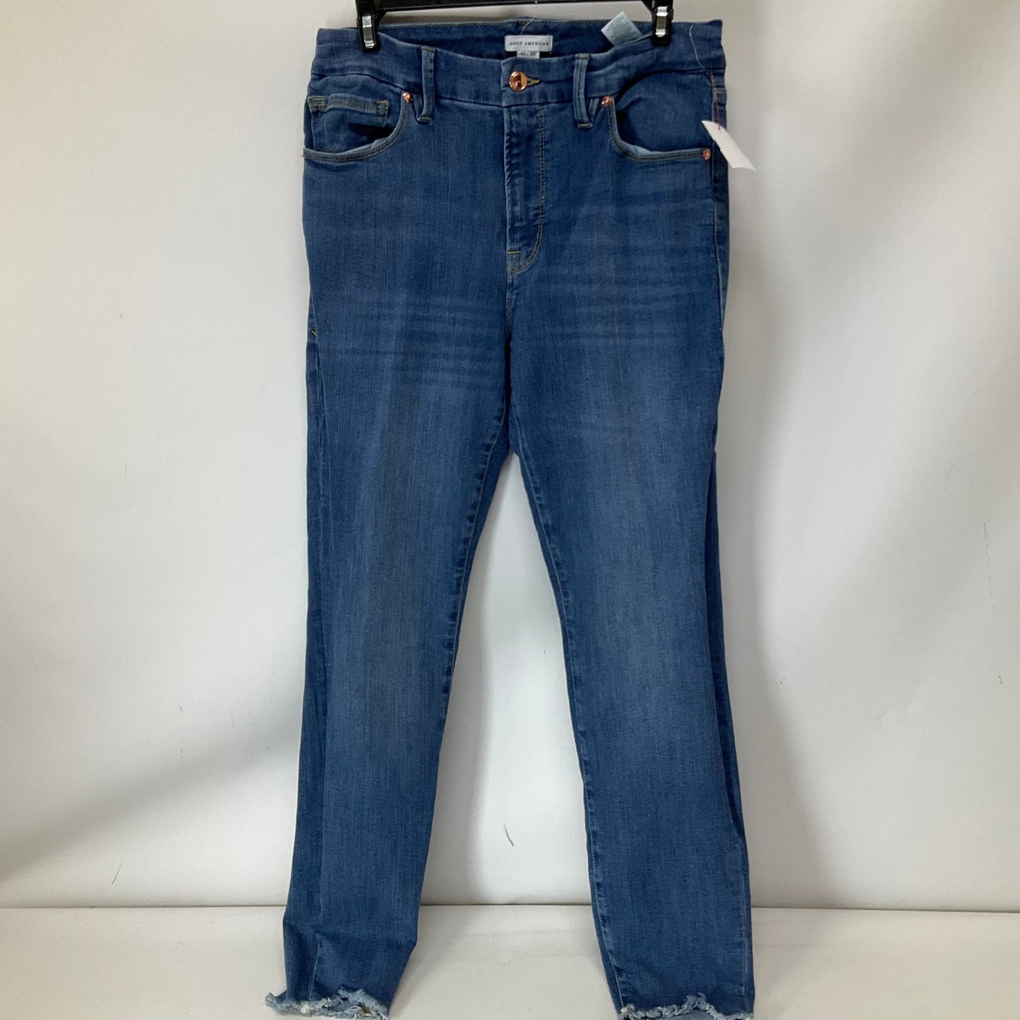 Jeans Skinny By Good American In Blue Denim, Size: 10