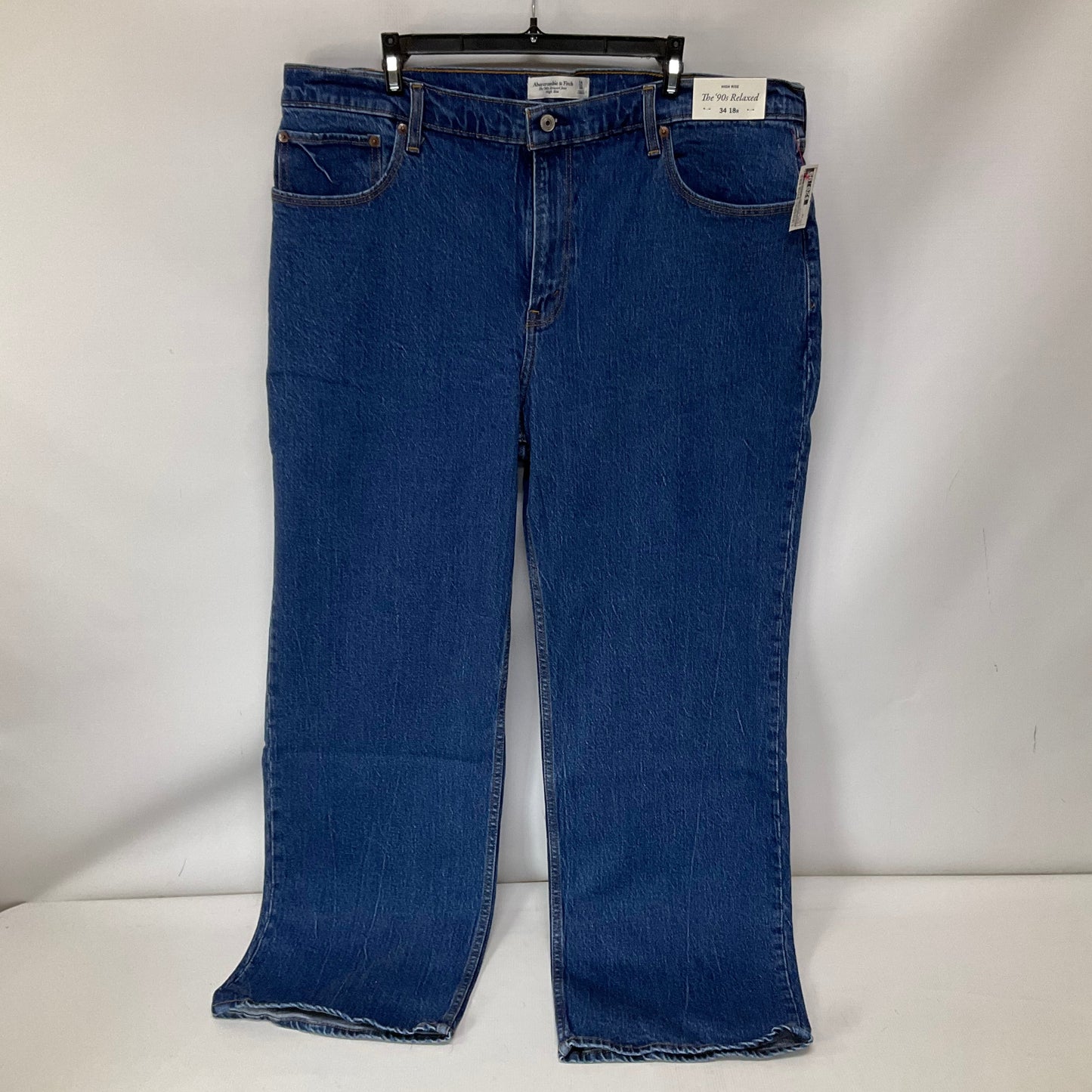 Jeans Straight By Abercrombie And Fitch In Blue Denim, Size: 18