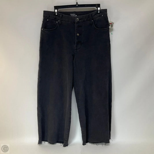 Jeans Straight By Time And Tru In Black Denim, Size: 12