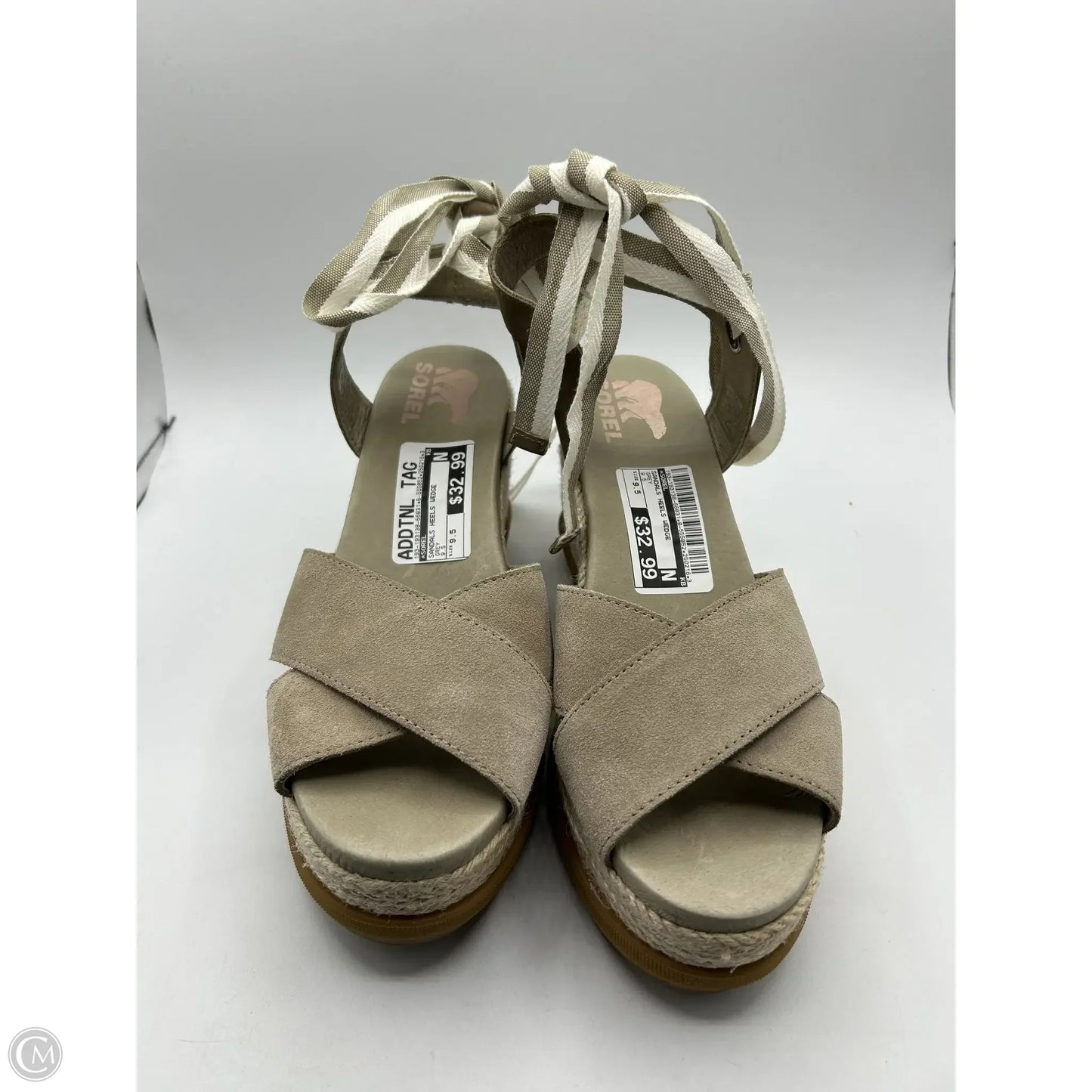 Sandals Heels Wedge By Sorel In Grey, Size: 9.5