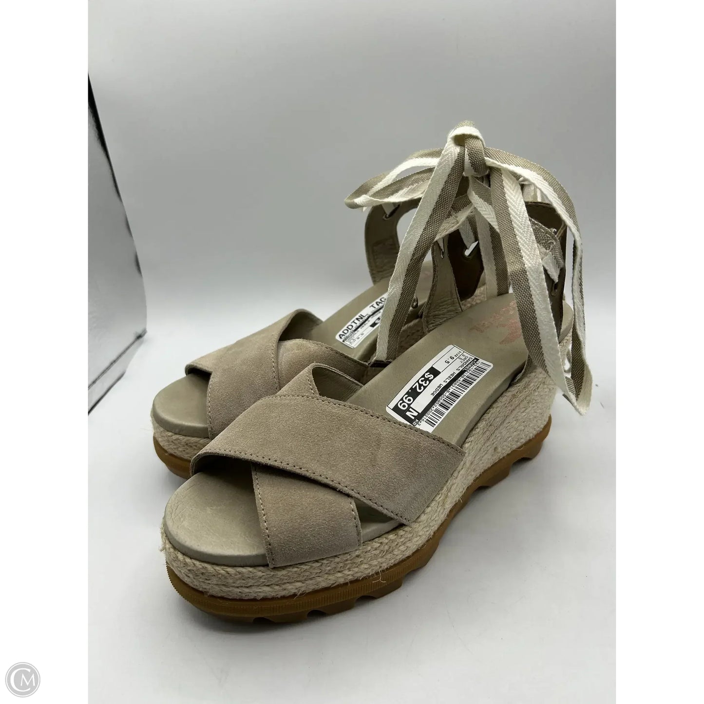 Sandals Heels Wedge By Sorel In Grey, Size: 9.5