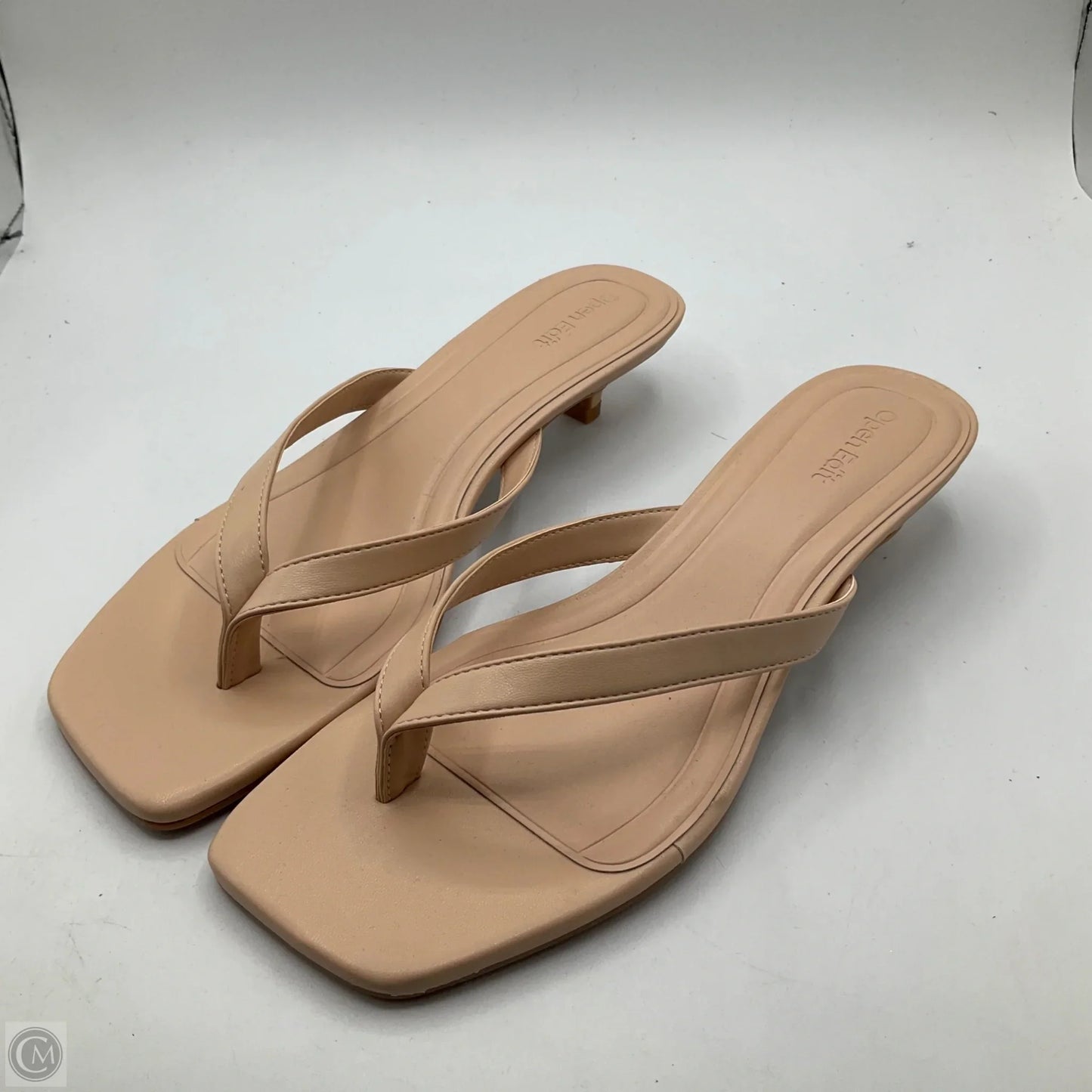 Sandals Heels Kitten By Open Edit In Tan, Size: 8.5
