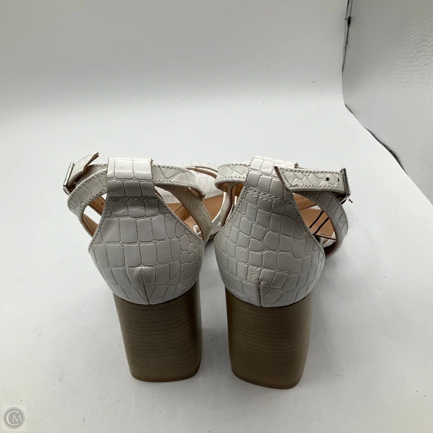 Sandals Heels Block By Clothes Mentor In White, Size: 10