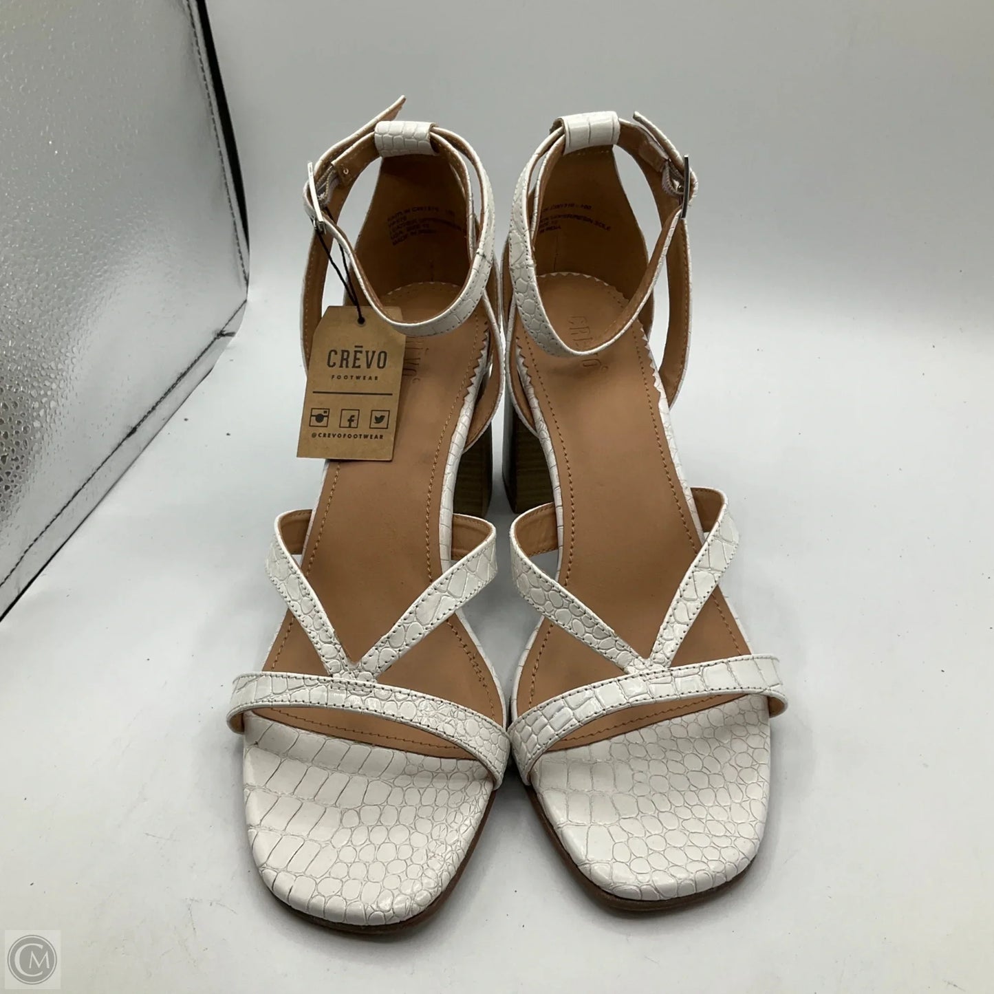 Sandals Heels Block By Clothes Mentor In White, Size: 10