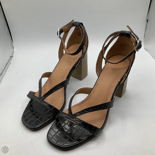 Sandals Heels Block By Clothes Mentor In Black, Size: 10