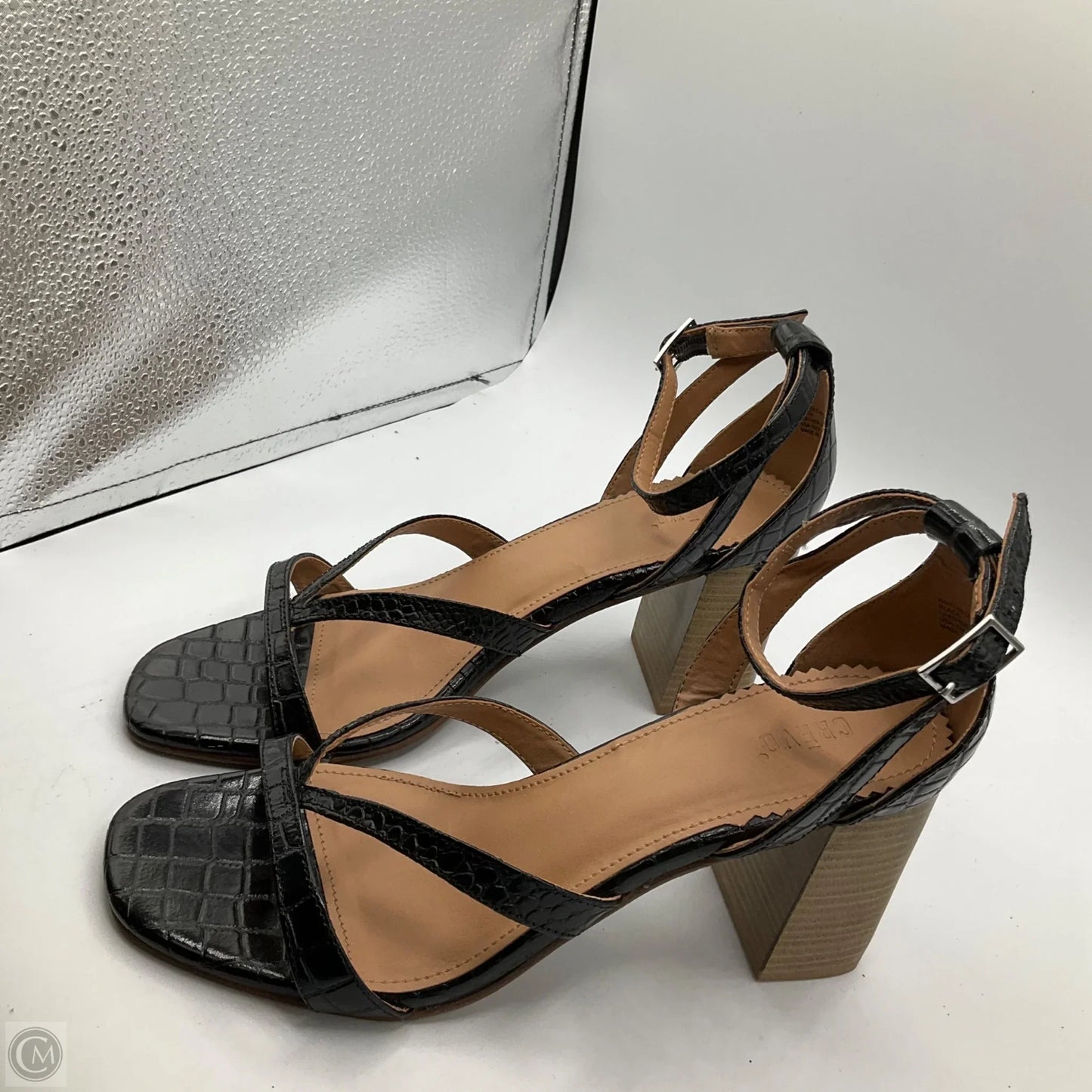 Sandals Heels Block By Clothes Mentor In Black, Size: 10