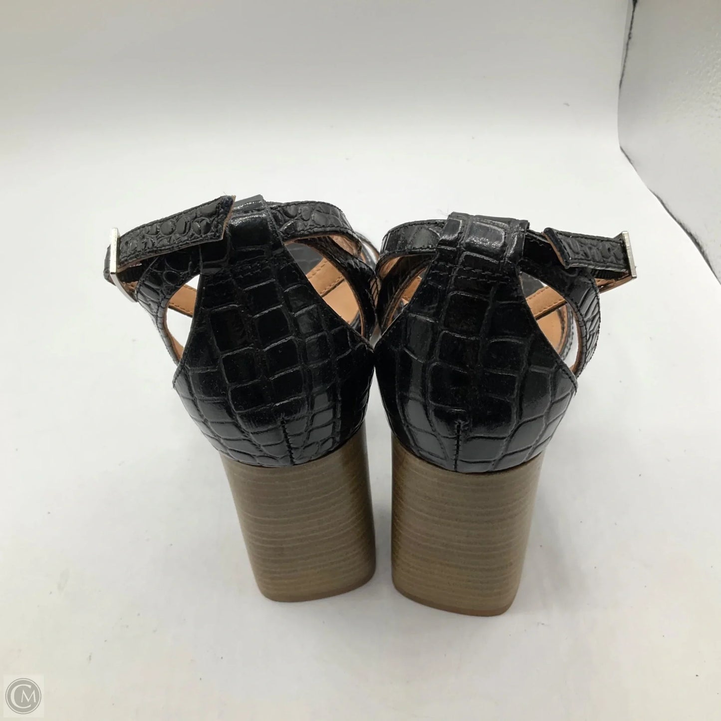 Sandals Heels Block By Clothes Mentor In Black, Size: 10