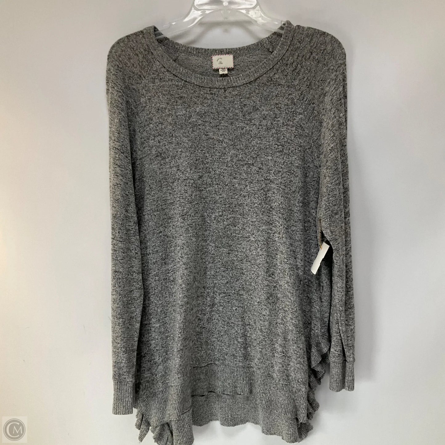 Top Long Sleeve By Anthropologie In Grey, Size: L