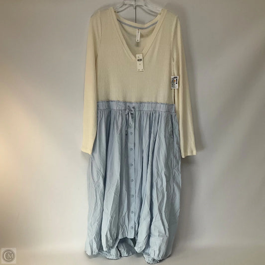 Dress Casual Maxi By Anthropologie In Blue & White, Size: Xl