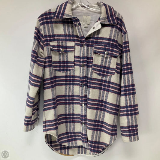 Jacket Shirt By Joie In Blue, Size: S
