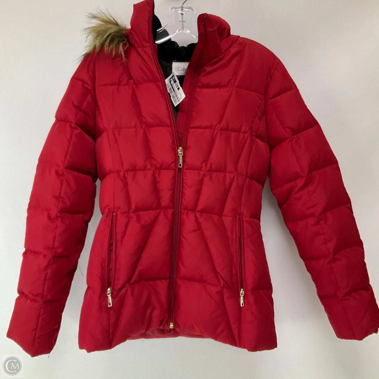 Jacket Puffer & Quilted By Calvin Klein In Red, Size: Xs