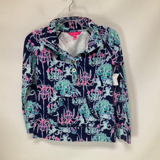 Blue Athletic Top Long Sleeve Collar Lilly Pulitzer, Size Xxs