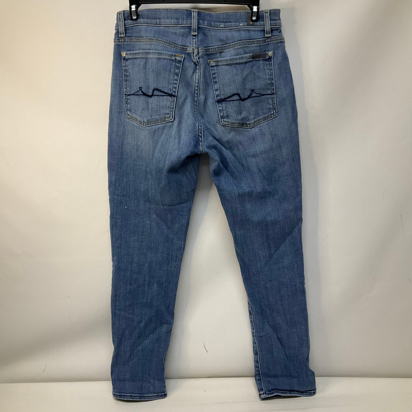 Jeans Skinny By 7 For All Mankind In Blue Denim, Size: 4