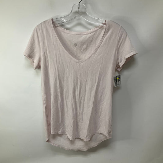 Athletic Top Short Sleeve By Lululemon In Pink, Size: 6