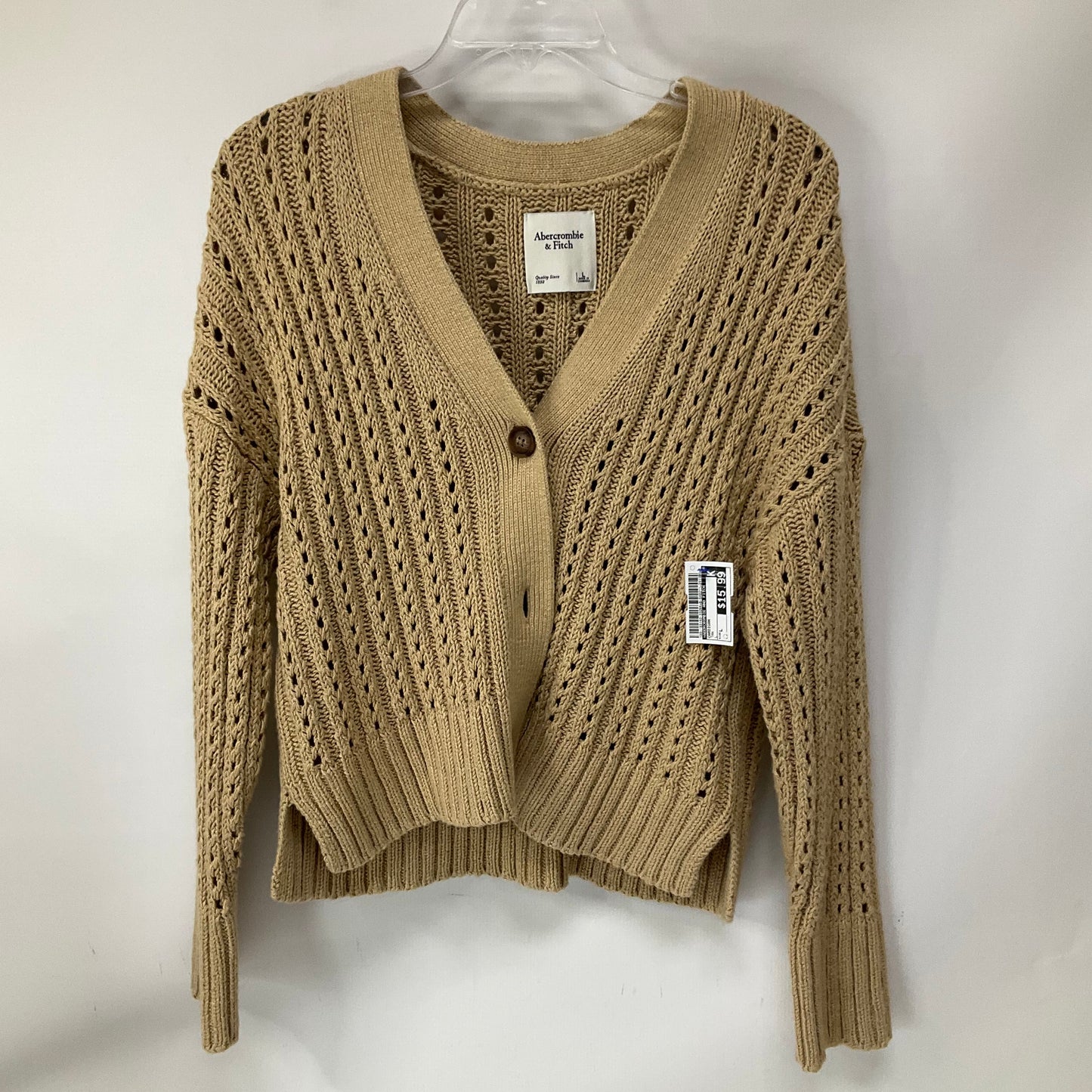 Cardigan By Abercrombie And Fitch In Tan, Size: L