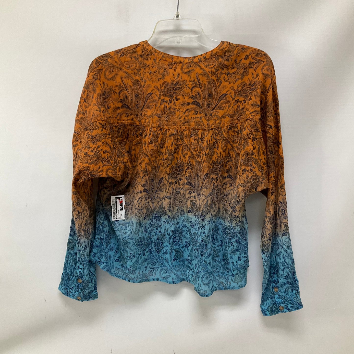 Top Long Sleeve By Pilcro In Blue & Orange, Size: Xs