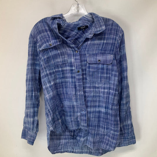 Blue Plaid Top Long Sleeve Madewell, Size S