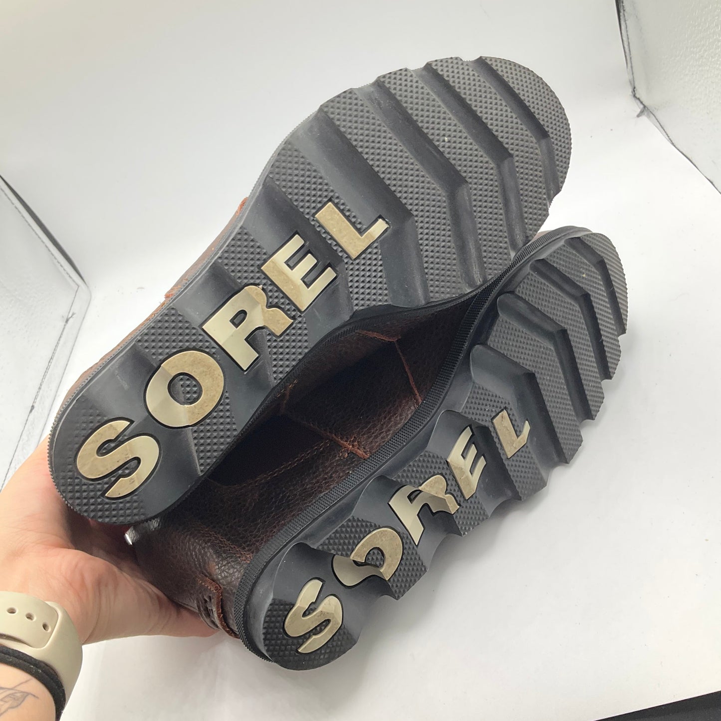 Brown Boots Ankle Flats Sorel, Size 11