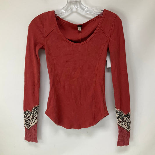 Red Top Long Sleeve Free People, Size S