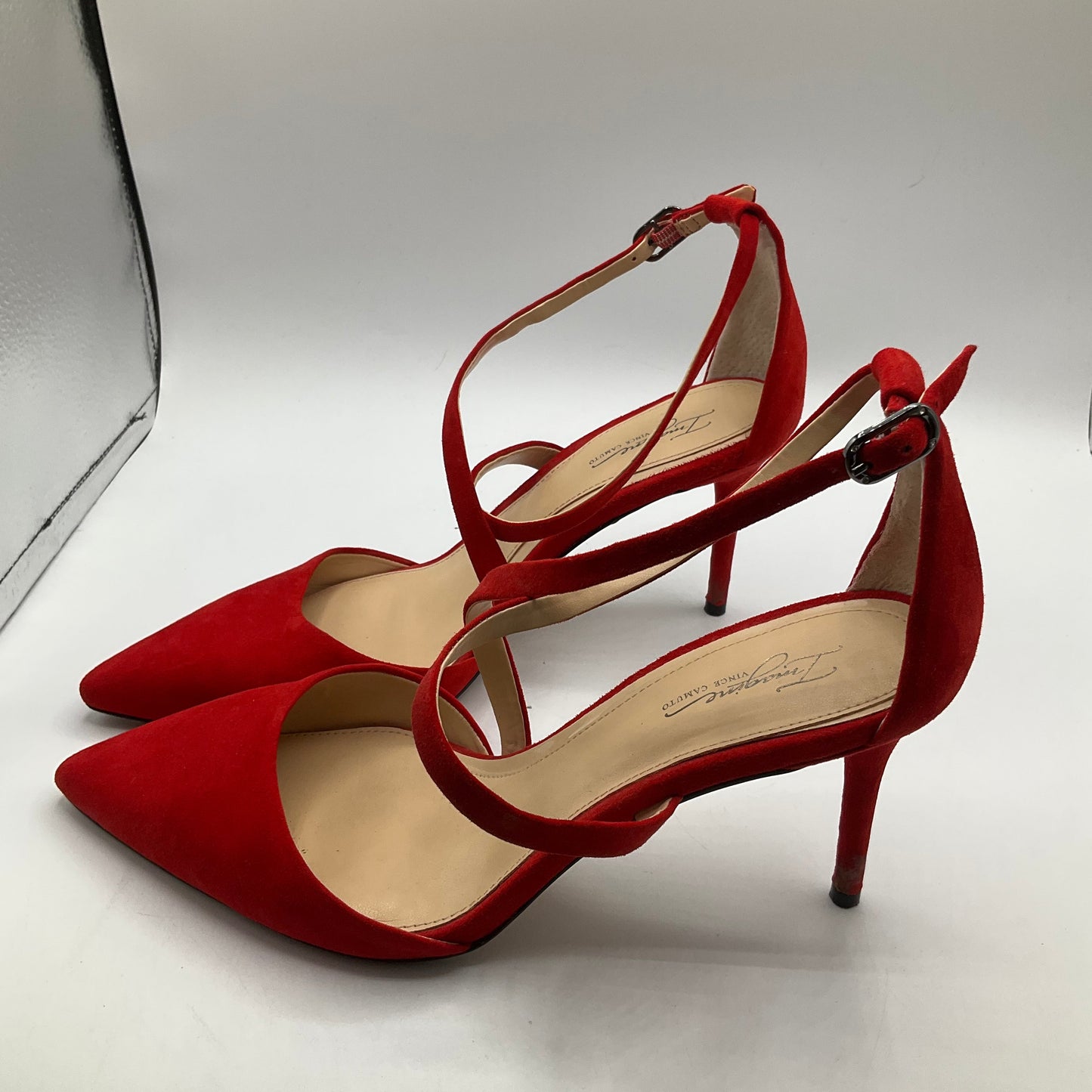 Red Shoes Heels Stiletto Vince Camuto, Size 10