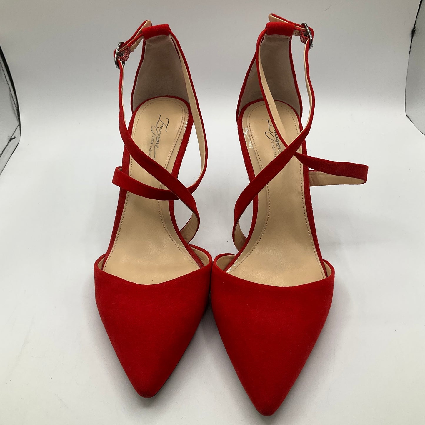 Red Shoes Heels Stiletto Vince Camuto, Size 10