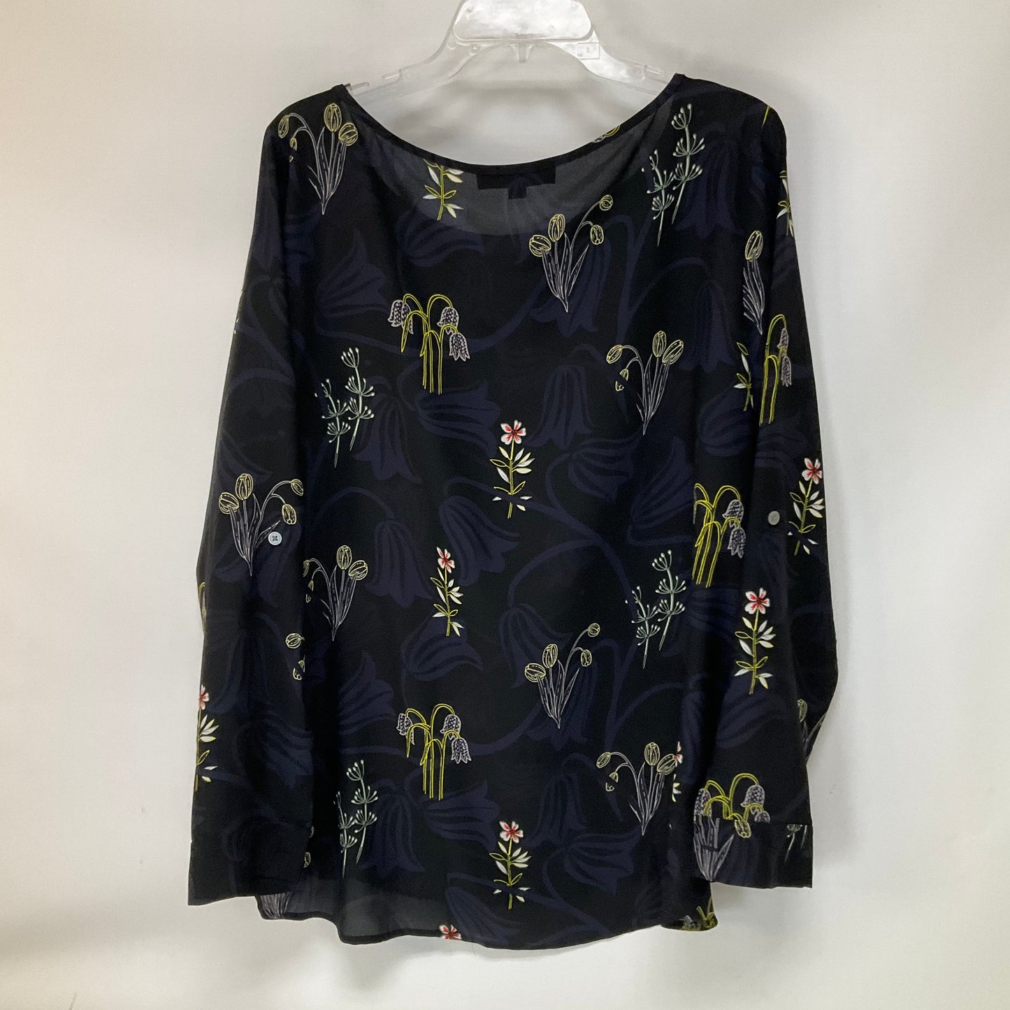 Floral Print Top Long Sleeve Loft, Size Xl