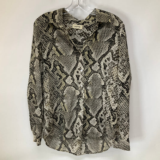 Snakeskin Print Top Long Sleeve L Agence, Size S