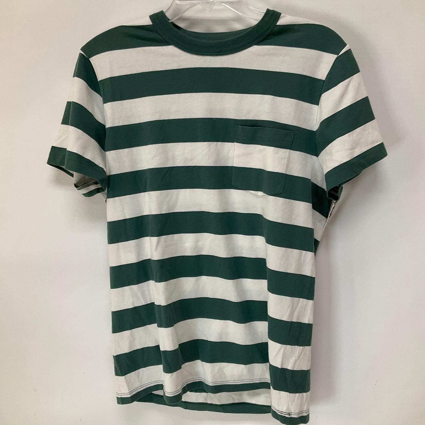 Green & White Top Short Sleeve Madewell, Size Xs