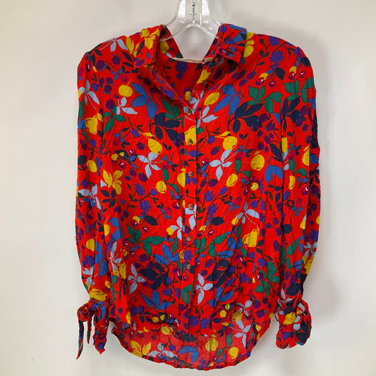 Tropical Print Top Long Sleeve Maeve, Size S