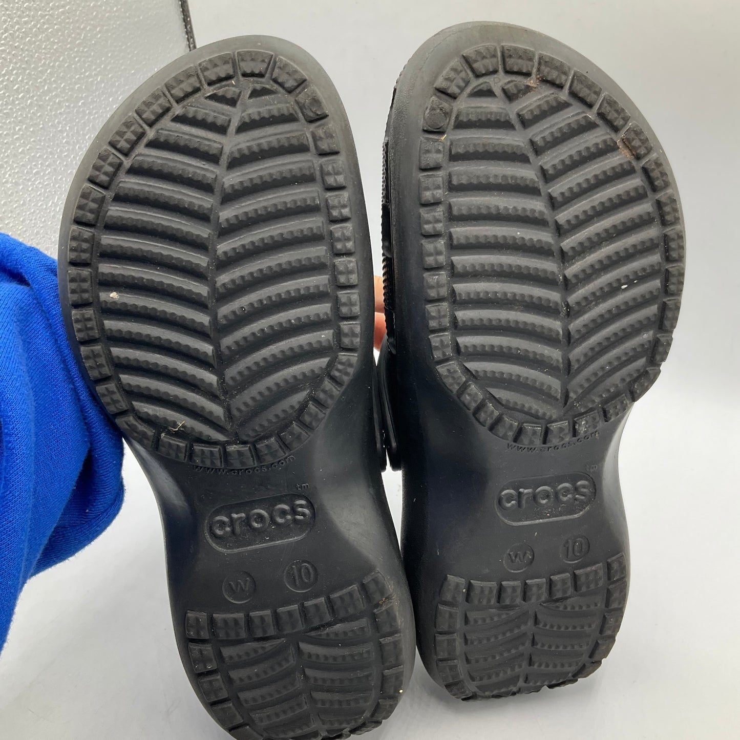 Black Shoes Flats Crocs, Size 10