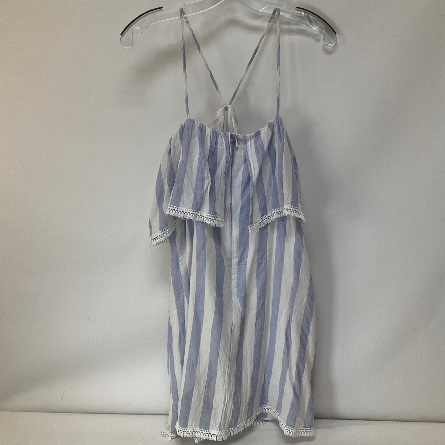 Striped Pattern Dress Casual Short English Factory, Size M