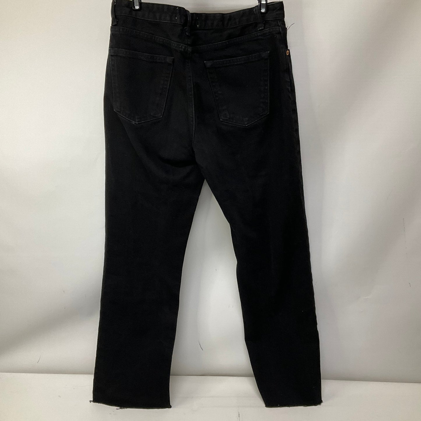 Jeans Straight By Zara In Black Denim, Size: 8