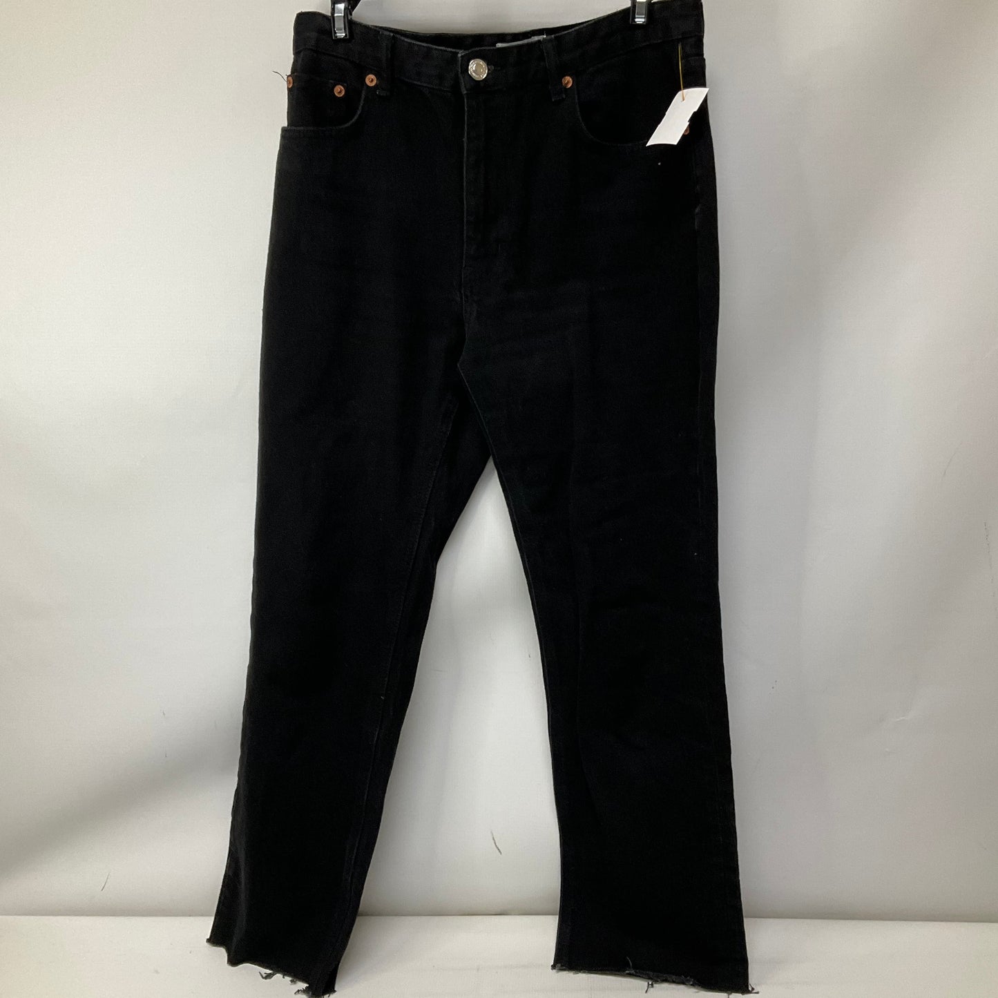 Jeans Straight By Zara In Black Denim, Size: 8