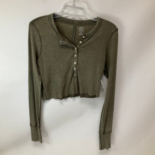 Top Long Sleeve By Aerie In Green, Size: M