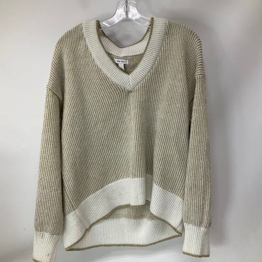 Sweater By Nine West In Gold & White, Size: Xl