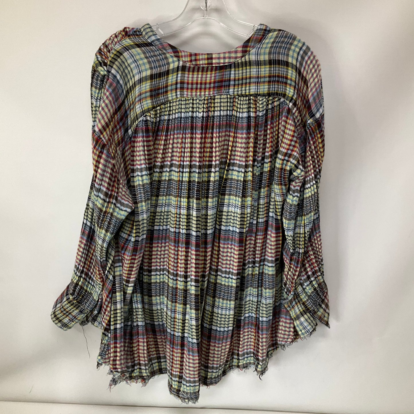 Top Long Sleeve By Free People In Plaid Pattern, Size: Xs