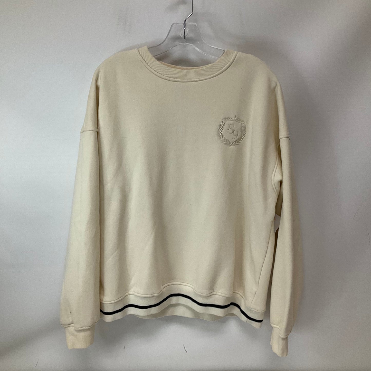 Sweatshirt Crewneck By Clothes Mentor In Cream, Size: Xl