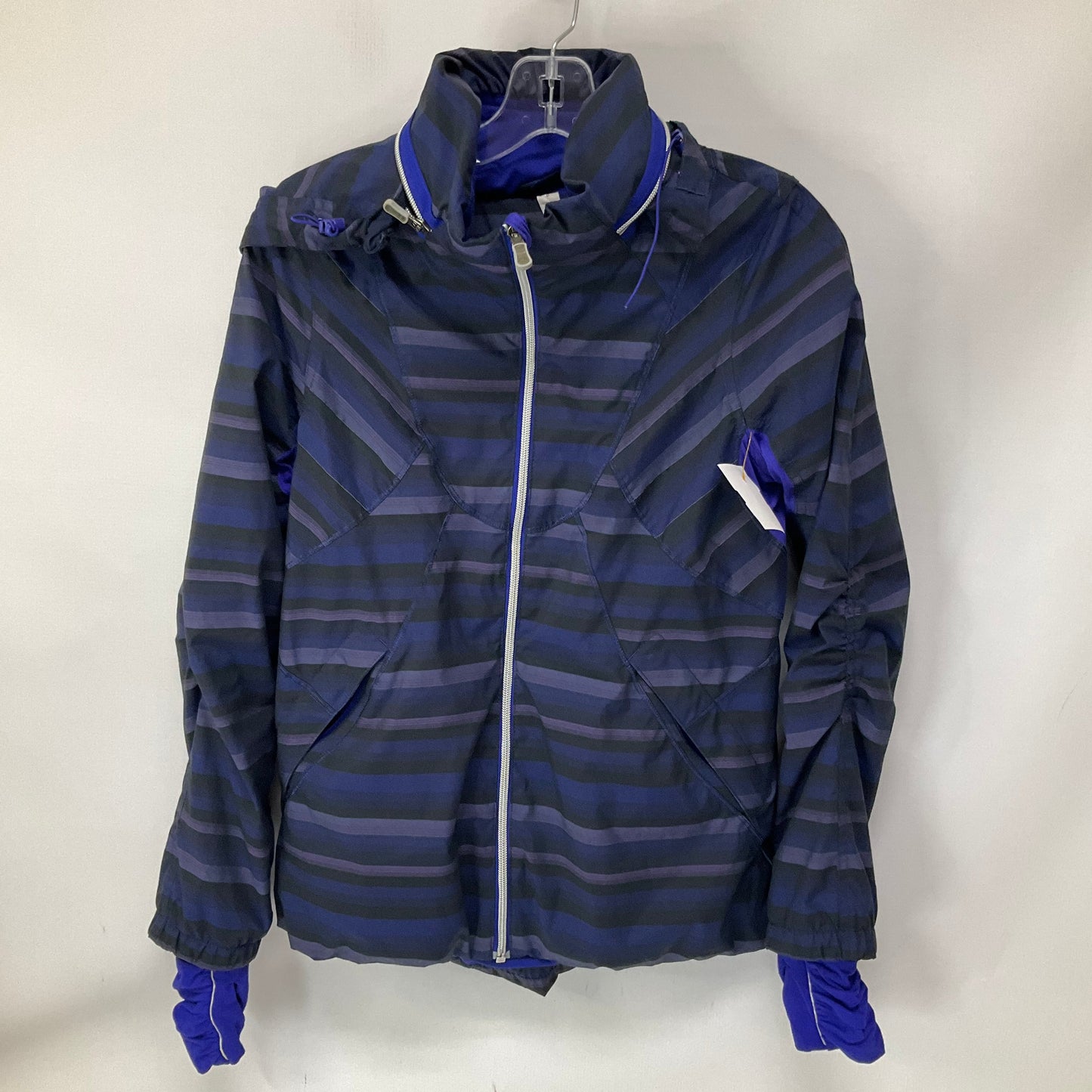 Athletic Jacket By Lululemon In Black & Blue, Size: 6