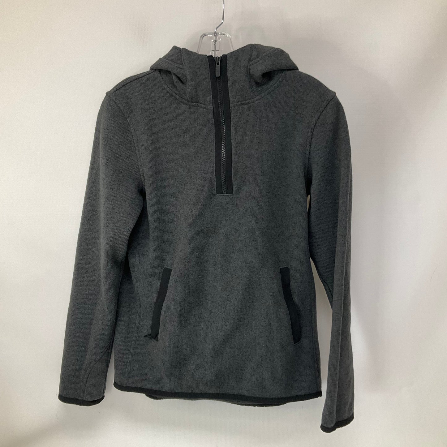 Athletic Top Long Sleeve Hoodie By Lululemon In Grey, Size: 6