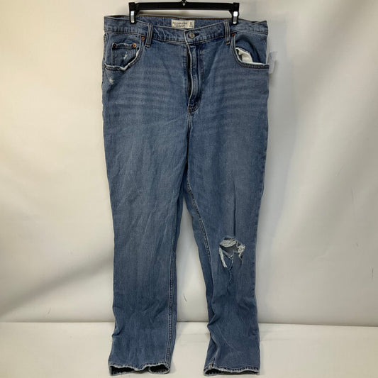 Jeans Straight By Abercrombie And Fitch In Blue Denim, Size: 16